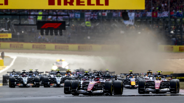 A stacked grid at the start of the 2026 British GP.