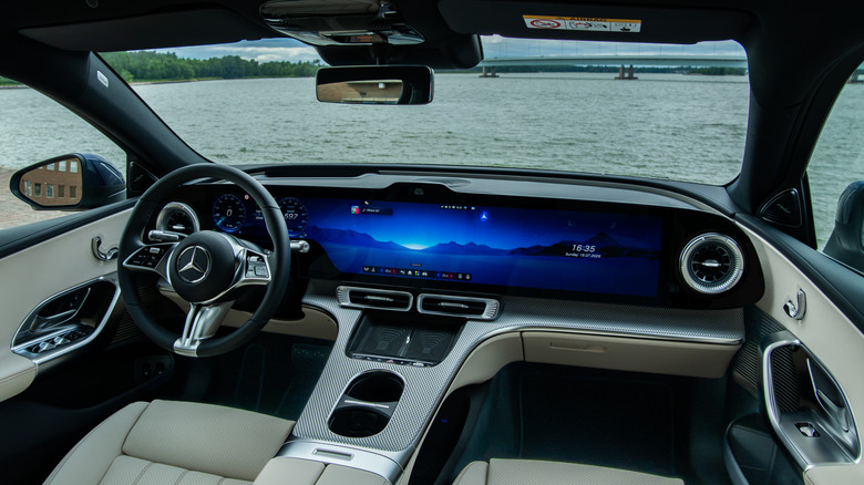 the interior of the electric Mercedes-Benz C-Class